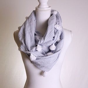 TOMMY BAHAMA Striped Tassel Infinity Scarf
